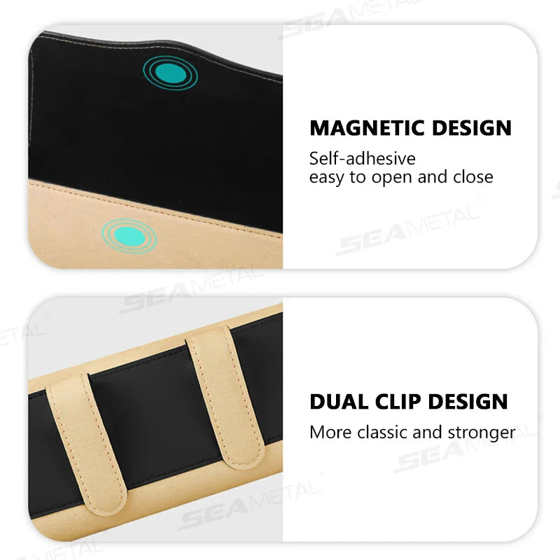 Soft Lined Car Sun Visor Glasses Case – Magnetic Stable Eyeglasses Protector