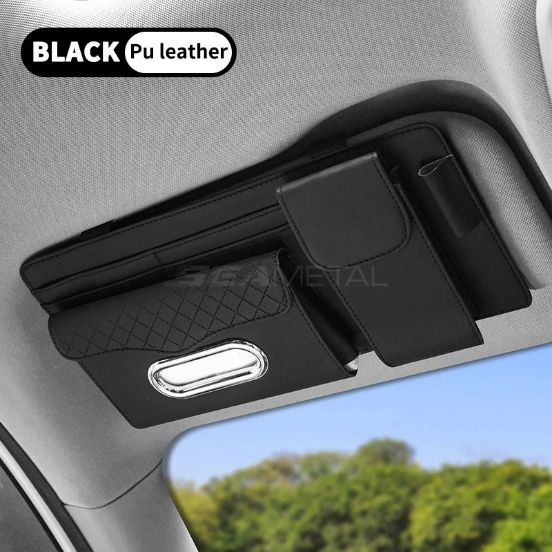 Premium Auto Sun Visor Storage Bag – Multi-Function Organizer with Tissue Holder