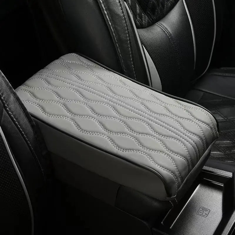 Thickened Car Armrest Box Cushion – 3D Memory Foam PU Leather Console Cover