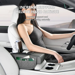 Car Center Console Armrest Cushion – 12-in-1 Multi-Function Pad with Storage & Cup Holder