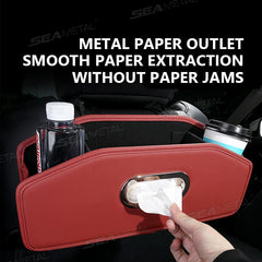 Multi-Function Car Backseat Organizer – Foldable Storage Box with Tissue Holder & Hook