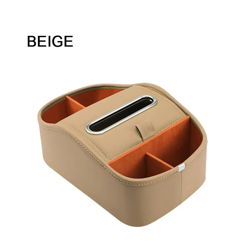 Multi-Functional Car Center Console Organizer – PU Leather Arm Rest Storage Box