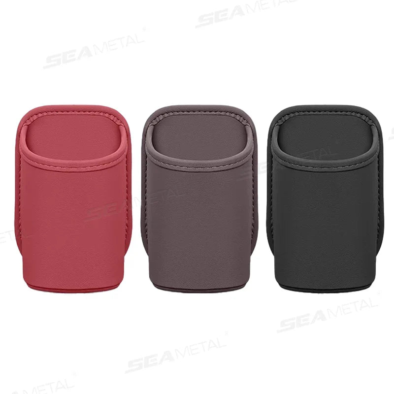 PU Leather Car Side Door Cup Holder – Stable Waterproof Bottle Holder