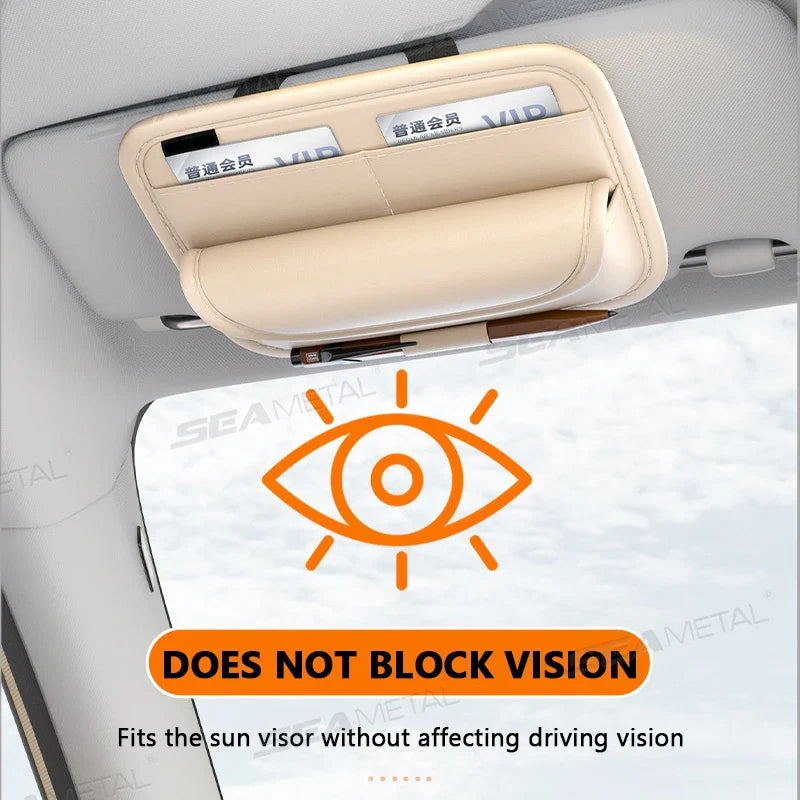 Luxury Car Visor Glasses Holder – Flannel-Lined Scratch-Free Sun Visor Storage Case