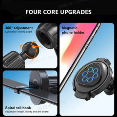 Soporte magnético para teléfono de coche con ventilación y rotación de 360 grados – Soporte magnético 2 en 1 con base para vaso