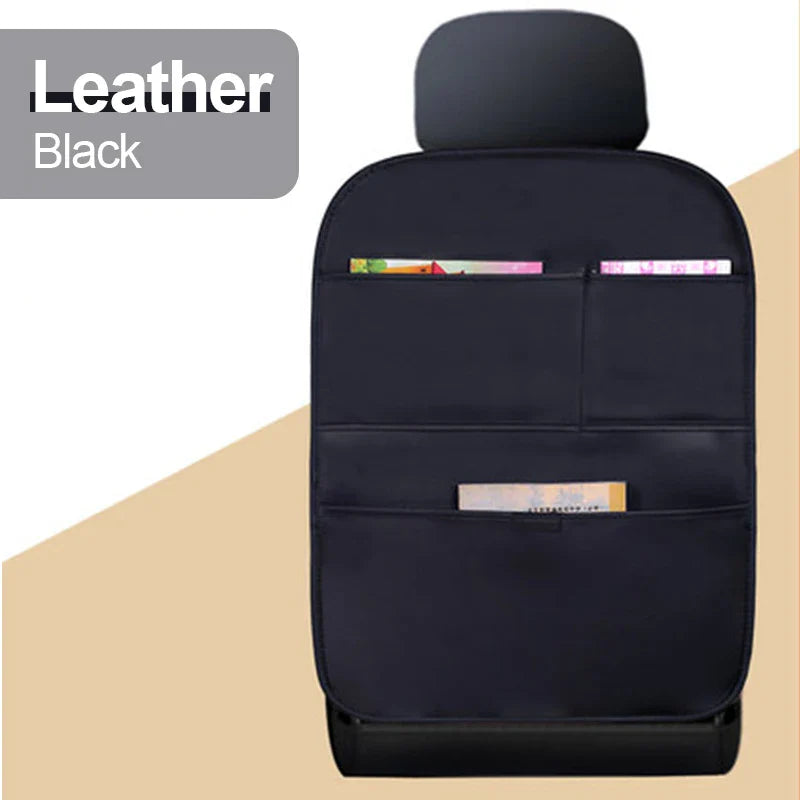 Car Seat Back Organizer – Leather Anti-Mud Kick Protector Easy to Clean
